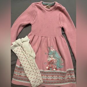 Cynthia Rowley Pink Unicorn Cowl Neck Sweater Dress